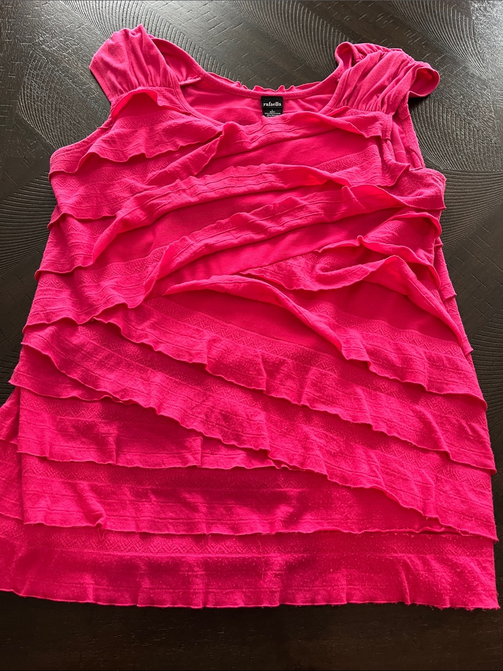 Alala Hot Pink Layered Ruffle Cap Sleeve Top